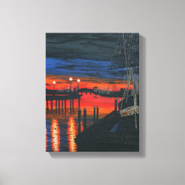 Pilgrim bij zonsopgang canvas afdruk