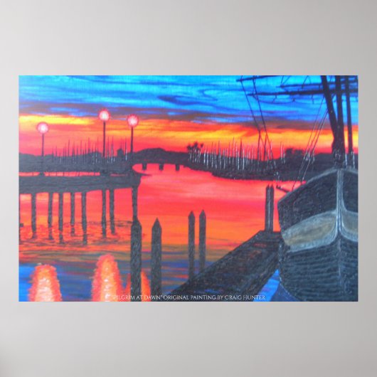 Pilgrim bij zonsopgang poster (Voorkant)