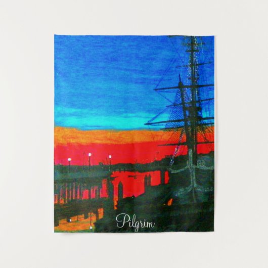 Pilgrim bij zonsopgang wandkleed (Voorkant)