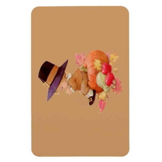 Pilgrim Boy die op pompoen bidt, ZSSG Magneet (Verticaal)