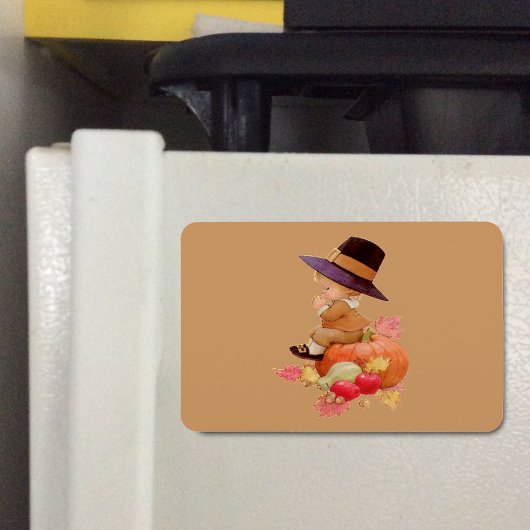  Pilgrim Boy die op pompoen bidt, ZSSG Magneet