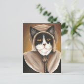 Pilgrim Cat geperst in koloniale puritaanse kleren Briefkaart (Staand voorkant)