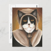Pilgrim Cat geperst in koloniale puritaanse kleren Briefkaart (Voorkant / Achterkant)