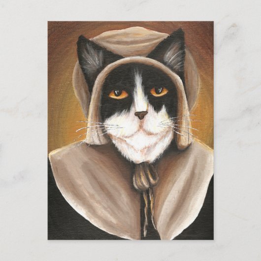 Pilgrim Cat geperst in koloniale puritaanse kleren Briefkaart (Voorkant)
