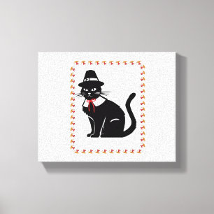 Pilgrim Cat Oversized T-shirt Canvas Afdruk