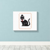 Pilgrim Cat Oversized T-shirt Canvas Afdruk (Insitu (Houten vloer))