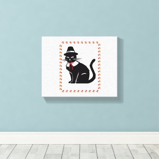 Pilgrim Cat Oversized T-shirt Canvas Afdruk (Insitu (Houten vloer))