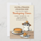 Pilgrim Cat Purrfect Funny Thanksgiving Dinner Kaart (Voorkant)