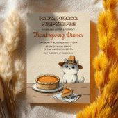 Pilgrim Cat Purrfect Funny Thanksgiving Dinner Kaart