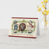 Pilgrim Children en Turkey Card Kaart (Gele Bloem)