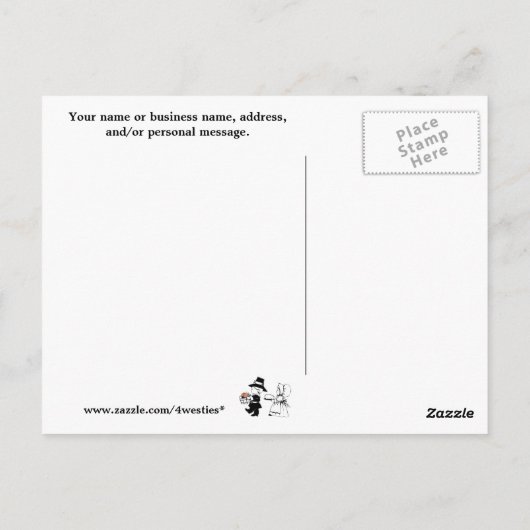 Pilgrim Children Happy Turkey Day - pas het aan! Briefkaart (Achterkant)