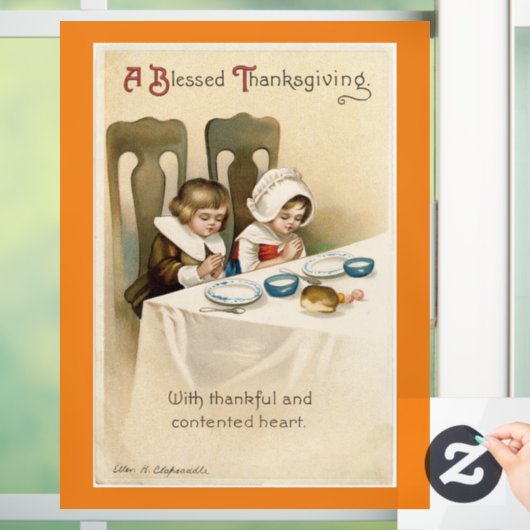 Pilgrim Children Praating Window Cling Raamsticker (Huis)