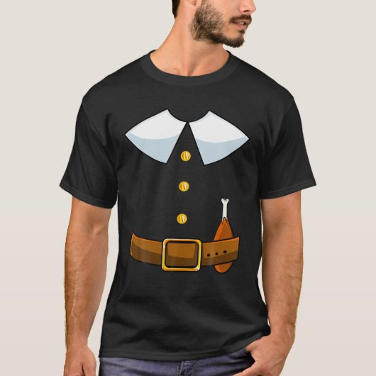 Pilgrim Costume Collar Thanksgiving Turkije Dag Ma T-shirt (Voorkant)