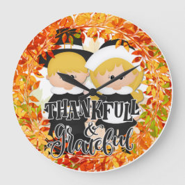 Pilgrim Couple - Thankful & Grateful Grote Klok