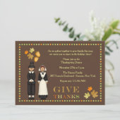 Pilgrim Couple Thanksgiving Uitnodiging (Staand voorkant)