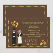 Pilgrim Couple Thanksgiving Uitnodiging (Voorkant / Achterkant)