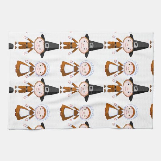 Pilgrim Couple Theedoek (Horizontaal)