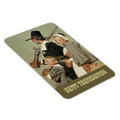 Pilgrim Familie.  Art Thanksgiving Gift Magneet (Rechterzijde)