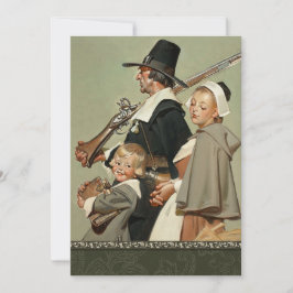 Pilgrim Family Thanksgiving Dinner Invitations Kaart