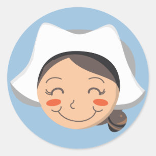 Pilgrim Girl Ronde Sticker
