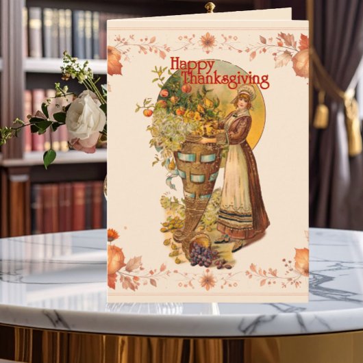 Pilgrim Girl Thanksgiving Bedankkaart
