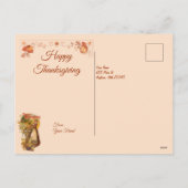 Pilgrim Girl Thanksgiving Feestdagenkaart (Achterkant)