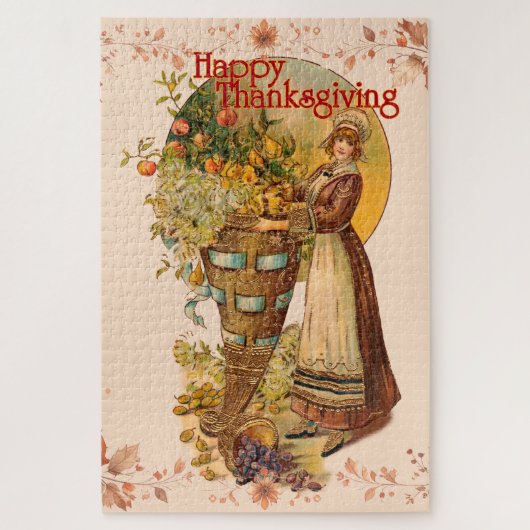 Pilgrim Girl Thanksgiving Legpuzzel (Verticaal)