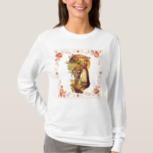 Pilgrim Girl Thanksgiving T-shirt