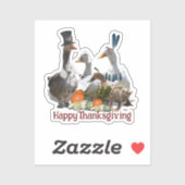 Pilgrim Goose Ducks Thanksgiving  Sticker (Vel)