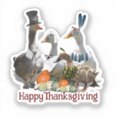 Pilgrim Goose Ducks Thanksgiving  Sticker (Voorkant)