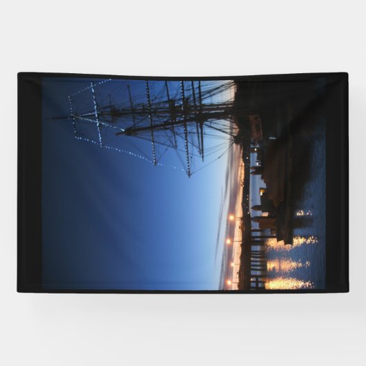 Pilgrim in dageraad foto van Dana-punt Spandoek (Horizontaal)