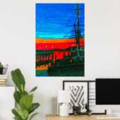 Pilgrim in dawn Dana point-havenschilderij Poster (Thuiskantoor)