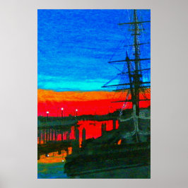 Pilgrim in dawn Dana point-havenschilderij Poster