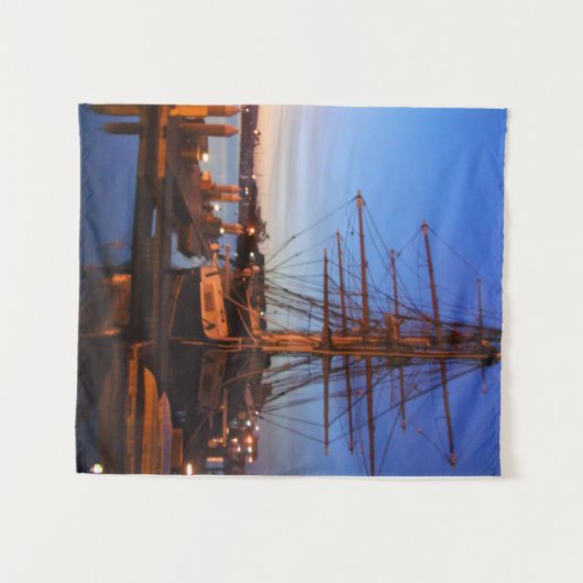 Pilgrim in de haven van het dawn-punt Dana Wandkleed (Voorkant (horizontaal))