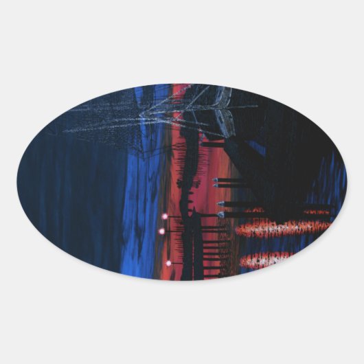 Pilgrim in het dagerpunt Dana Ovale Sticker (Voorkant)