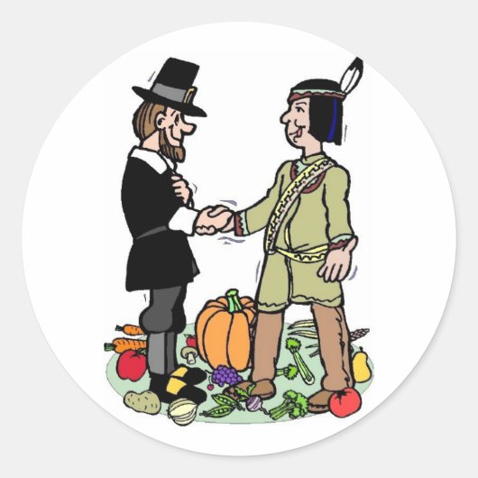 Pilgrim Indian Cooperation Ronde Sticker (Voorkant)