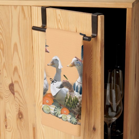 Pilgrim & Indiase Thanksgiving Kitchen Towel Theedoek (Derde Gevouwen)