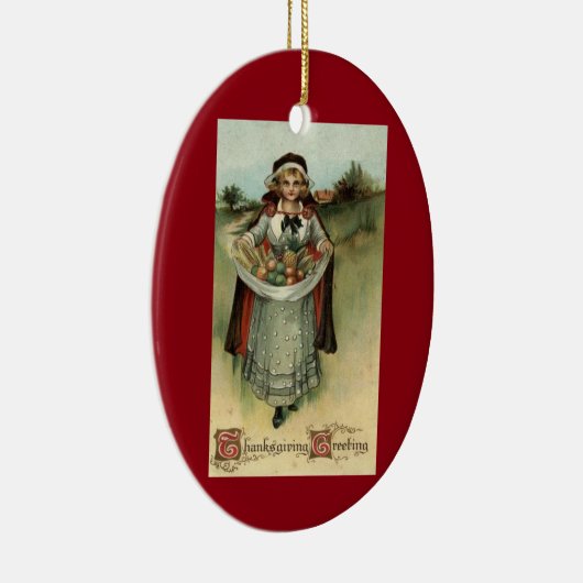 Pilgrim Lady  Thanksgiving Ornament (Rechts)
