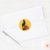 Pilgrim Le Chat Noir Thanksgiving Ronde Sticker (Envelop)