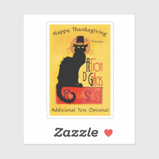Pilgrim Le Chat Noir Thanksgiving Sticker (Vel)