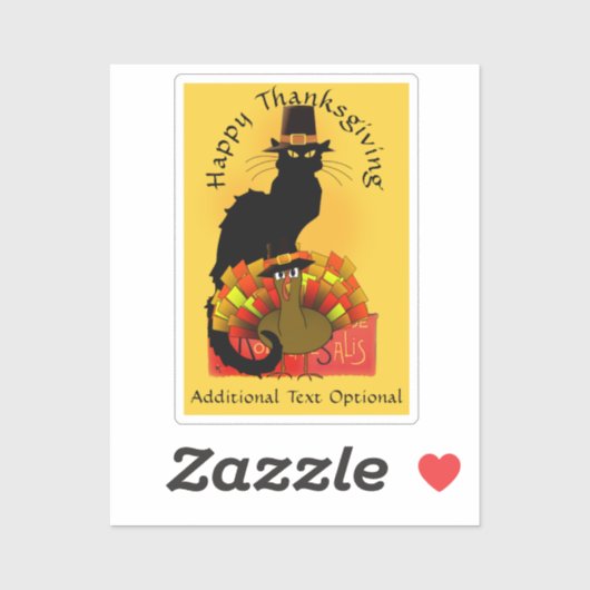 Pilgrim Le Chat Noir Thanksgiving  Sticker (Vel)