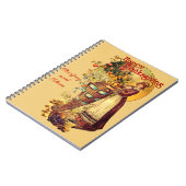 Pilgrim Meisje met Victoriaans Stijl Custom Notitieboek (Linkerzijde)