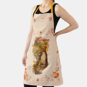 Pilgrim meisje met Victoriaans stijl Thanksgiving Schort