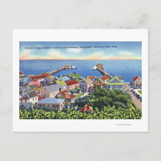 Pilgrim Memorial Uitzicht van de haven Briefkaart (Voorkant)