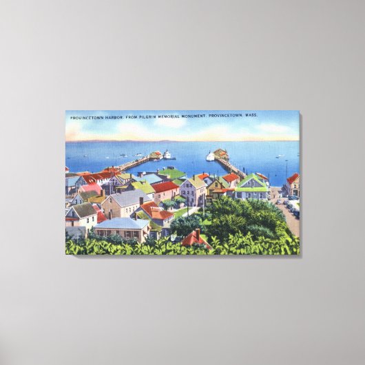 Pilgrim Memorial Uitzicht van de haven Canvas Afdruk (Voorkant)