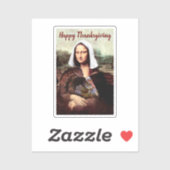 Pilgrim Mona Lisa Thanksgiving  Sticker (Vel)
