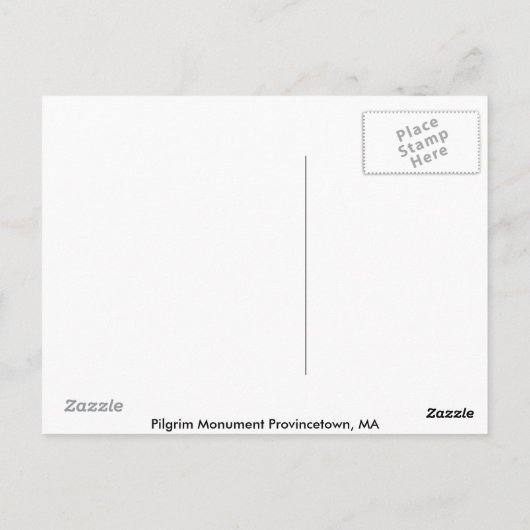 Pilgrim Monument Briefkaart (Achterkant)