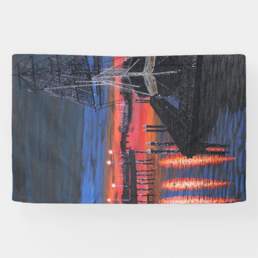 Pilgrim op dagschilderij spandoek (Horizontaal)