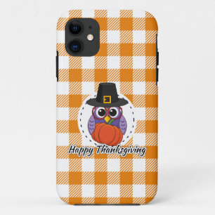 Pilgrim Owl on Oranje Pset - Happy Thanksgiving Case-Mate iPhone Case