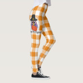 Pilgrim Owl on Oranje Pset - Happy Thanksgiving Leggings (Rechts)
